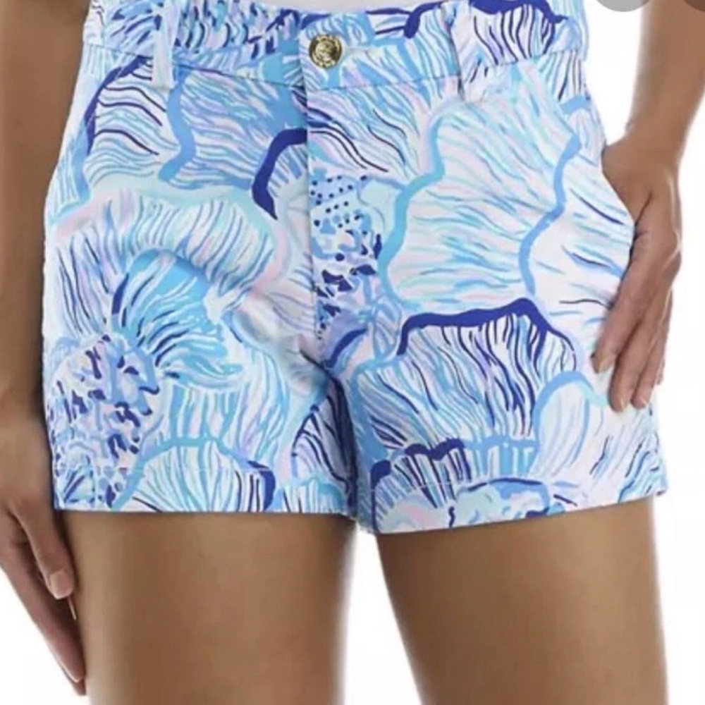 Lilly Pulitzer Blue and White Callahan Shorts - Bermuda Blue Fishful Thinking